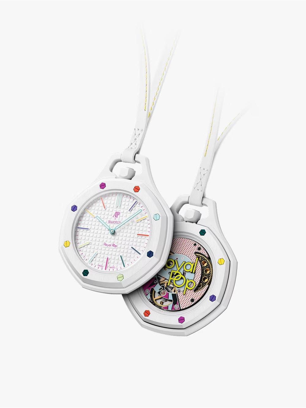 Audemars Piguet x Swatch Royal Pop colorful White Pendant Watch HUIT BLANC AP